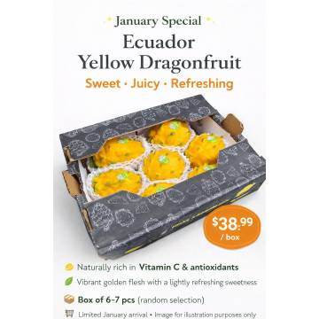 ECUADOR Yellow Dragon Fruit Size 6-8s